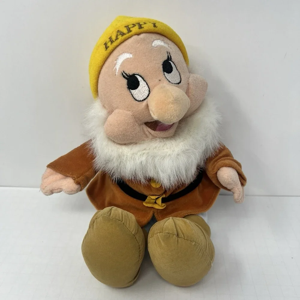 Disney Snow White Dwarfs Sleepy‎ Happy Plush Stuffed Character Toy 9 Inch Soft